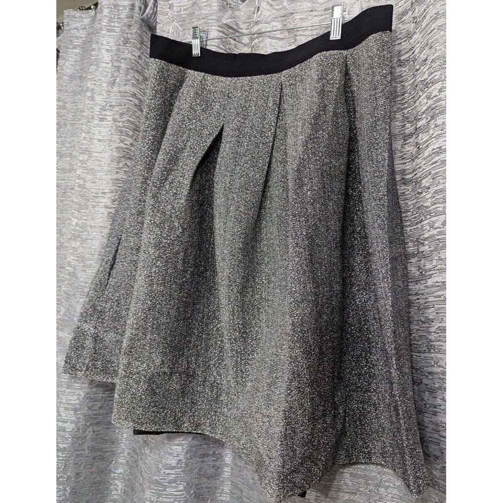 Ashley Stewart‎ Skirt Women's Plus 18 Black/Silver NWT Textured